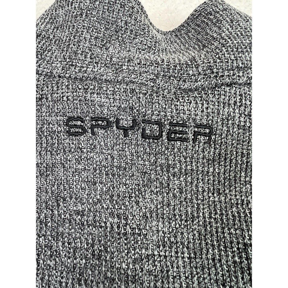 Spyder Pullover Mens Large Gray 1/4 Zip Long Sleeve Ski Fleece Performance Top - Picture 3 of 10